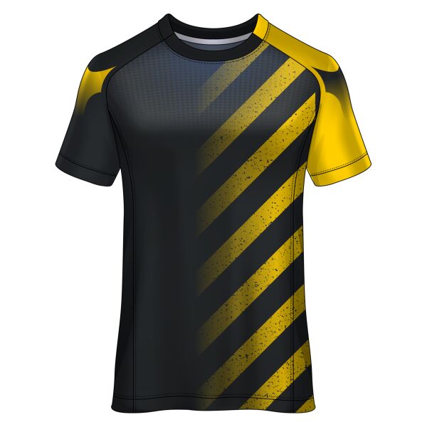 Grunge Caution Design Esport Full Print Roundneck Shirt Thumbnail