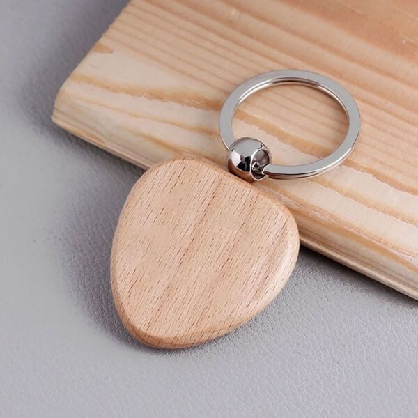 Wooden Heart Keychain Thumbnail