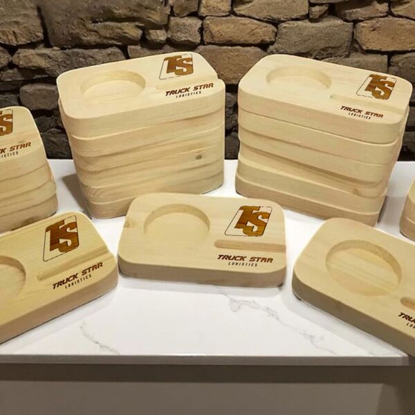 Engrave Wooden Coaster with Phone Holder Thumbnail