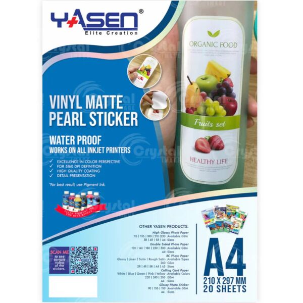 Yasen Vinyl Transparent Sticker A4 (20's) Thumbnail