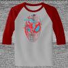 Raglan 3/4 Roundneck Shirt (Gray Body) Thumbnail