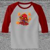 Raglan 3/4 Roundneck Shirt (Gray Body) Thumbnail