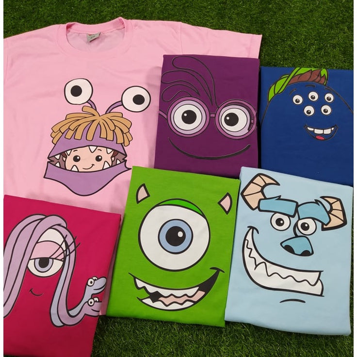 Shirtplanet Monsters University FACES DESIGN Shirt Adult & Kids  DTF PRINT MIKE BOO JAMES RANDY