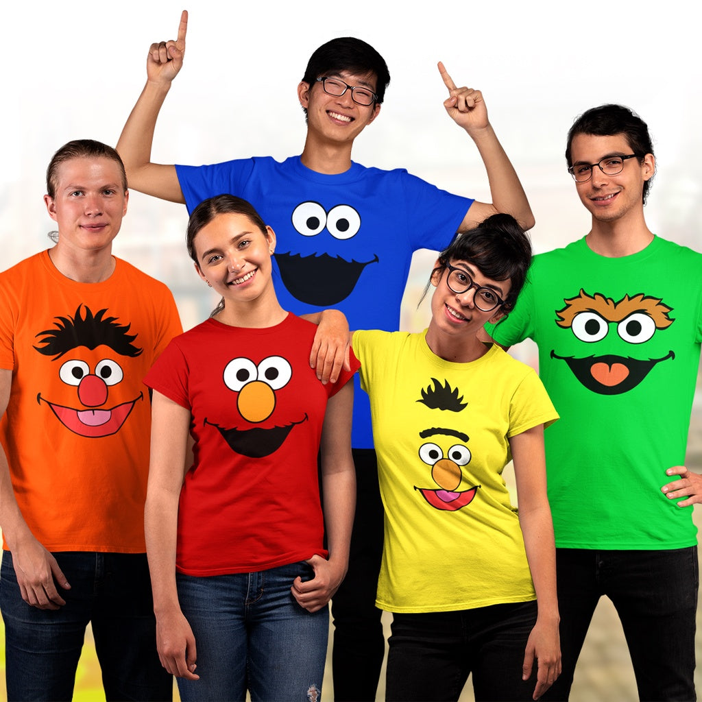 Shirt Planet FACES DESIGN Elmo Cookie Monster Sesame Street Family Shirt Barkada Couple DTF PRINT