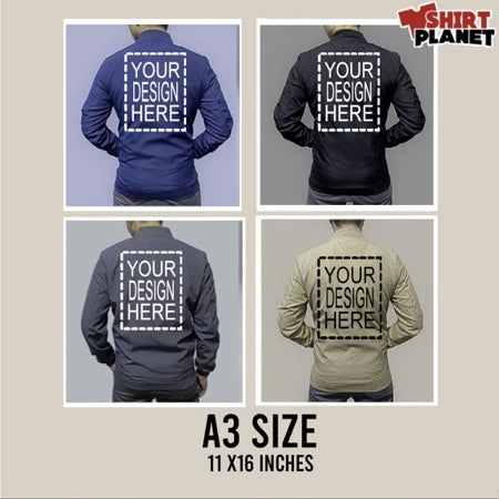 Customized Bomber Jacket Water Resistant Jacket No Hood W/ Zipper Personalized Logo Print