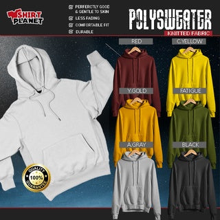 PLAIN PULL-UP HOODIE JACKET Poly-Sweater Knitted Sweatshirts Pull-over Hoody BLACK FATIGUE Unisex