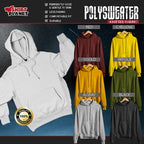 PLAIN PULL-UP HOODIE JACKET Poly-Sweater Knitted Sweatshirts Pull-over Hoody BLACK FATIGUE Unisex