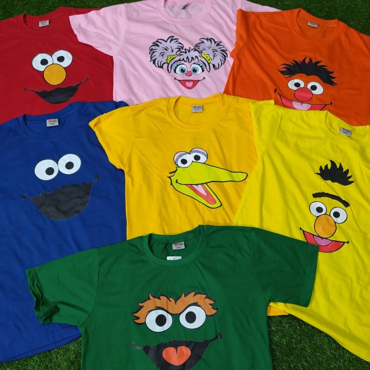 Shirt Planet FACES DESIGN Elmo Cookie Monster Sesame Street Family Shirt Barkada Couple DTF PRINT