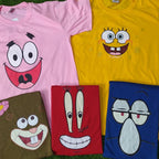 SPONGEBOB FACES DESIGN Shirt for Adult, Kids Couple / Family Tees Patrick Sandy Squidward DTF PRINT