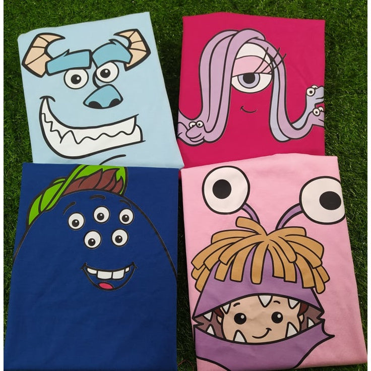 Shirtplanet Monsters University FACES DESIGN Shirt Adult & Kids  DTF PRINT MIKE BOO JAMES RANDY