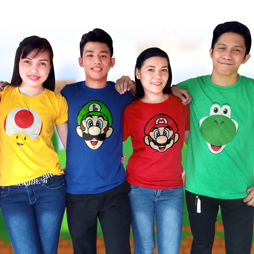 Shirtplanet Super Mario FACES DESIGN Shirt for Adult and Kids MARIO LUIGI YOSHI TOAD DTF PRINT