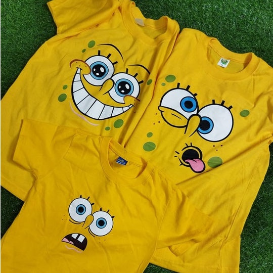 Shirt Planet Spongebob Faces Design Shirt DTF Print Cotton Tees Adorable Adults Or Kids Unisex
