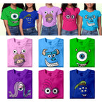 Shirtplanet Monsters University FACES DESIGN Shirt Adult & Kids  DTF PRINT MIKE BOO JAMES RANDY