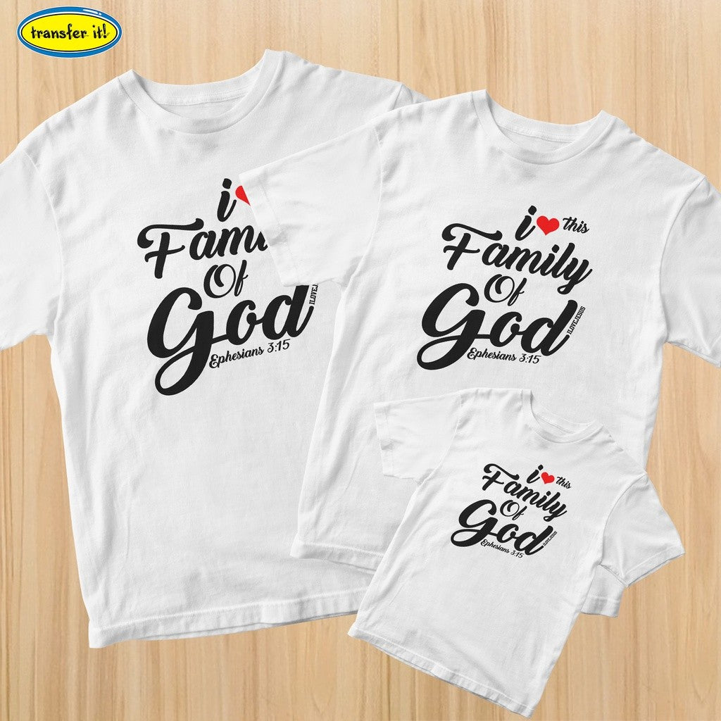 TRANSFER IT Personalized Family shirt , Faith Family Love, hope  SOLD per PIECE Matching Tees Design