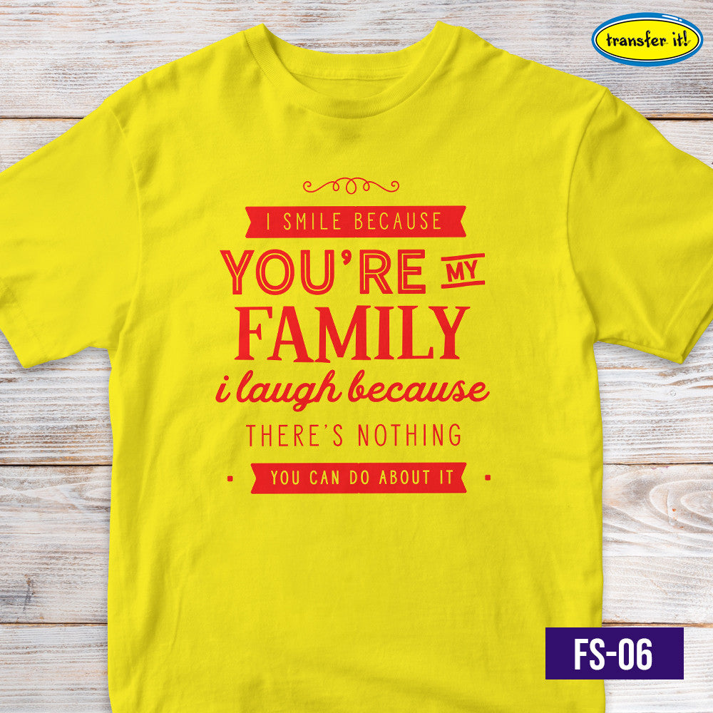 Transfer It Statement Family Shirt Design Personalize Reunion Shirt "SOLD per PIECE"