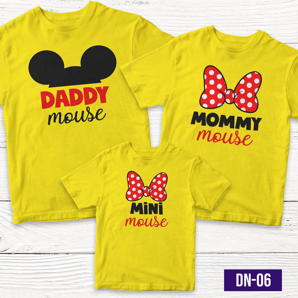 Transfer It Mickey Mini Mouse Head Daddy Mommy Baby Personalize Family Shirt SOLD per PIECE