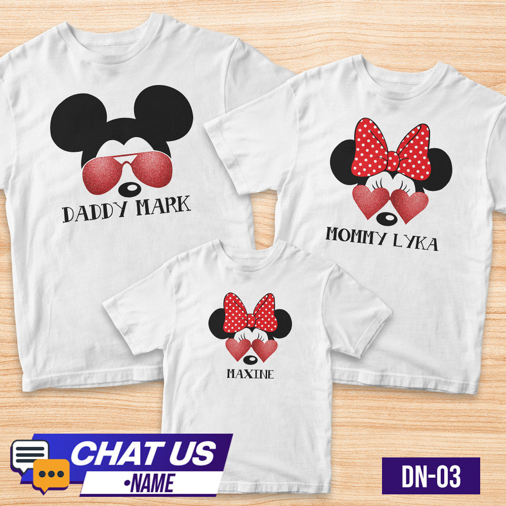 Transfer It Mickey Mouse Daddy Mini Mommy Baby Mouse Personalized Family Shirt Sold per Piece