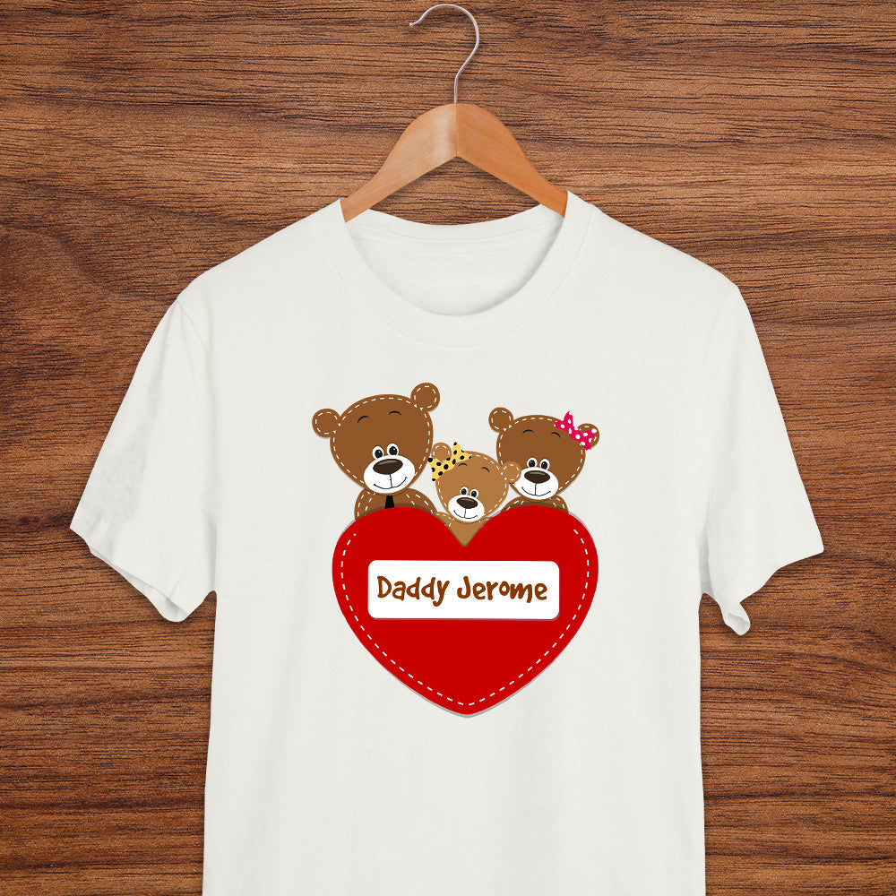 Transfer It Bear Design Daddy Mommy Baby Personalize Family Shirt