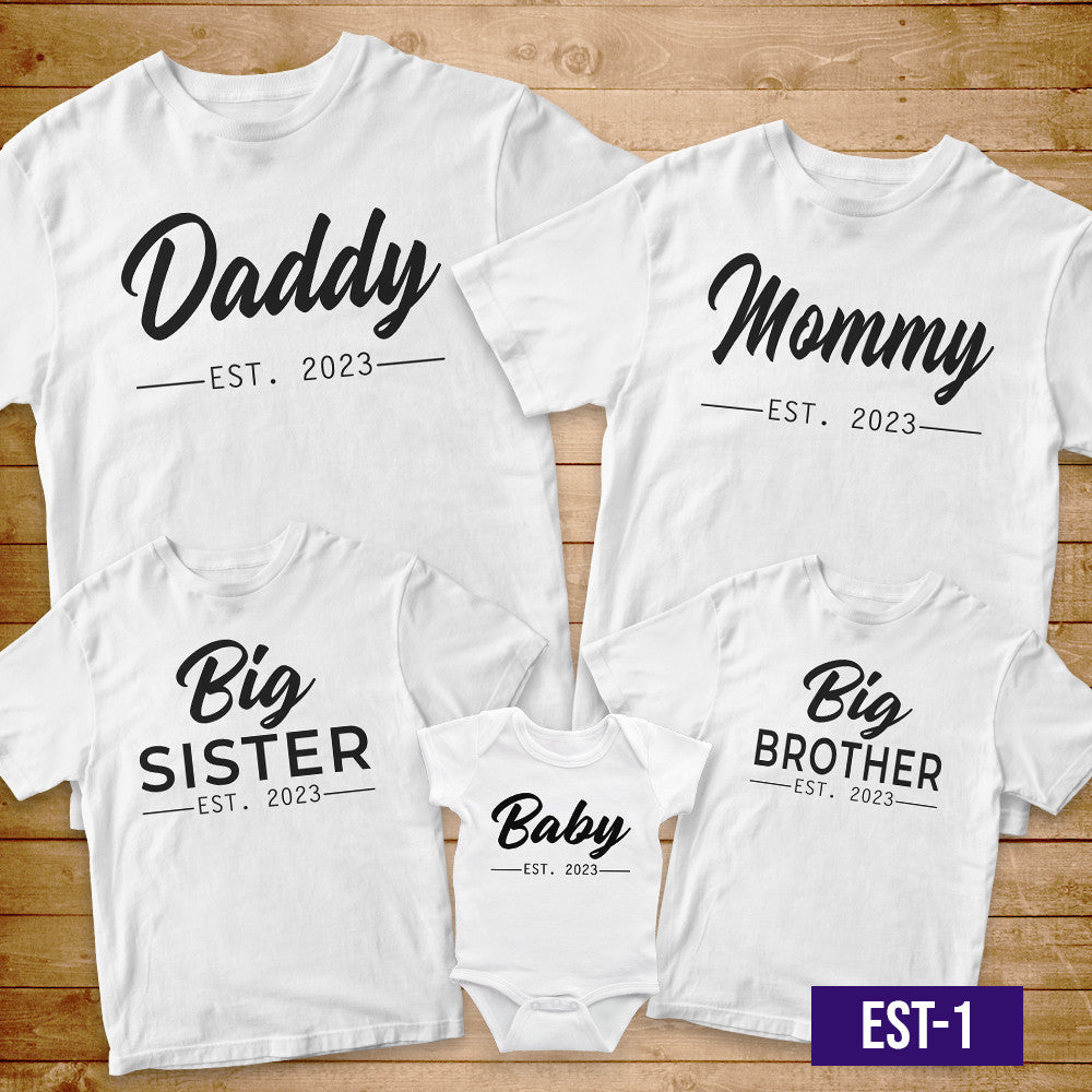 Transfer it Family Shirt Daddy Mommy Big Sister Big Brother Baby Reunion Family day Sold per piece