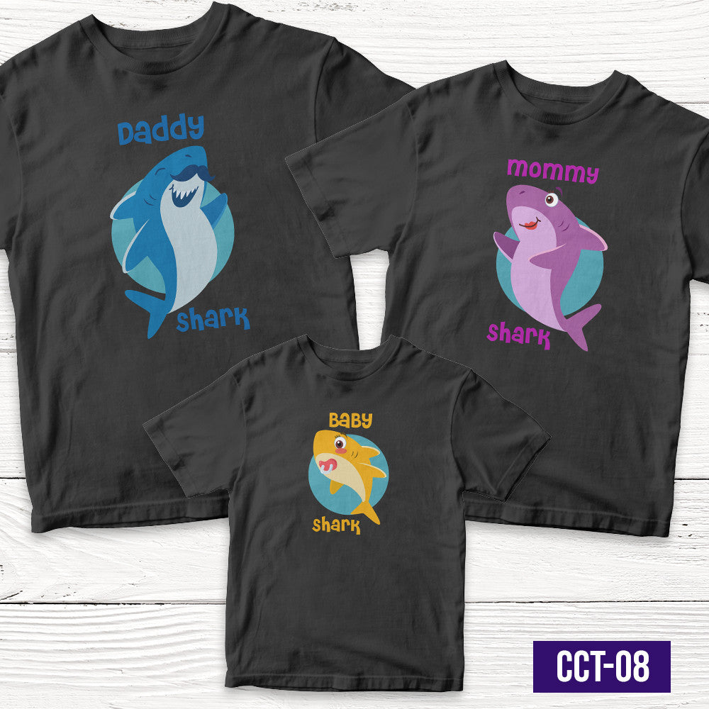 Transfer It Baby Shark Daddy Shark Mommy Shark Personalize Family Shirt SOLD per PIECE