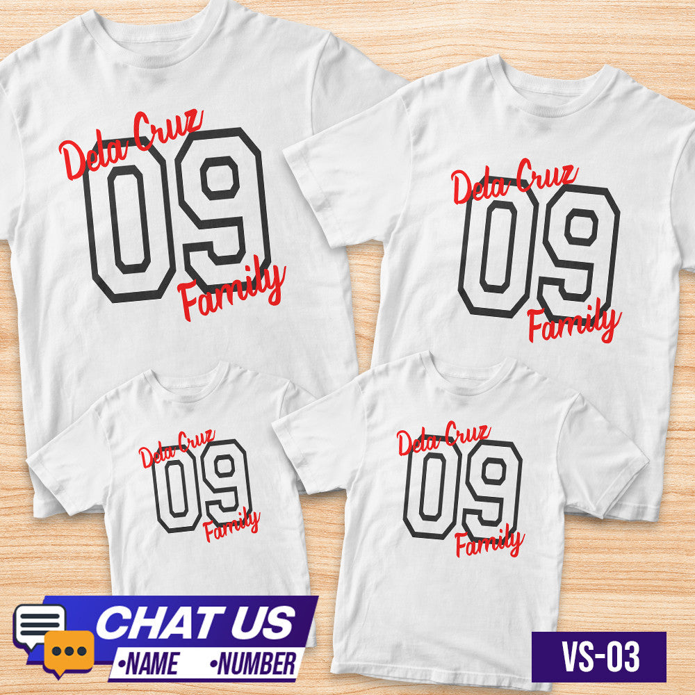 Transfer It Customize Personalized Name & Number Reunion Shirt Family Shirt SOLD per PIECE