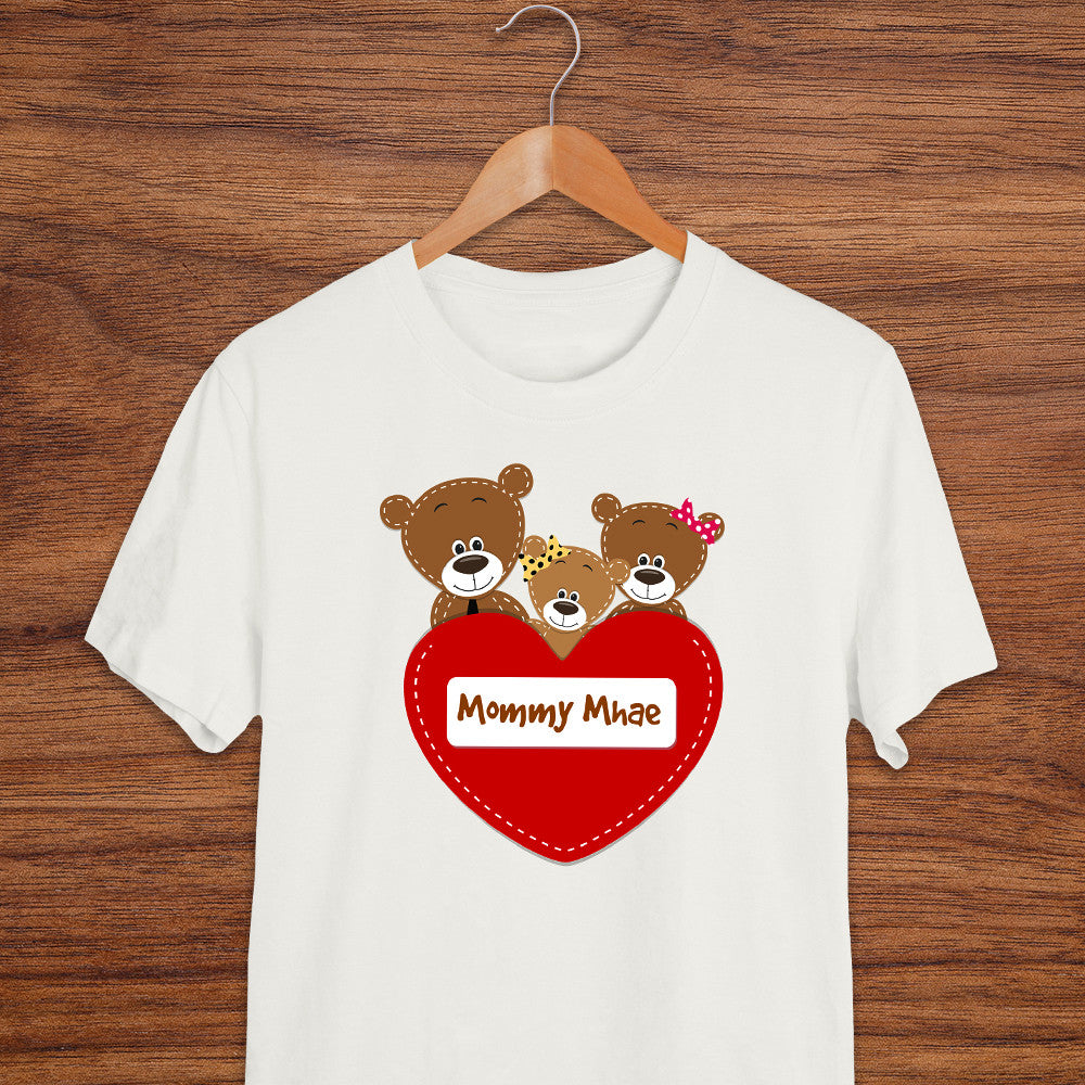 Transfer It Bear Design Daddy Mommy Baby Personalize Family Shirt