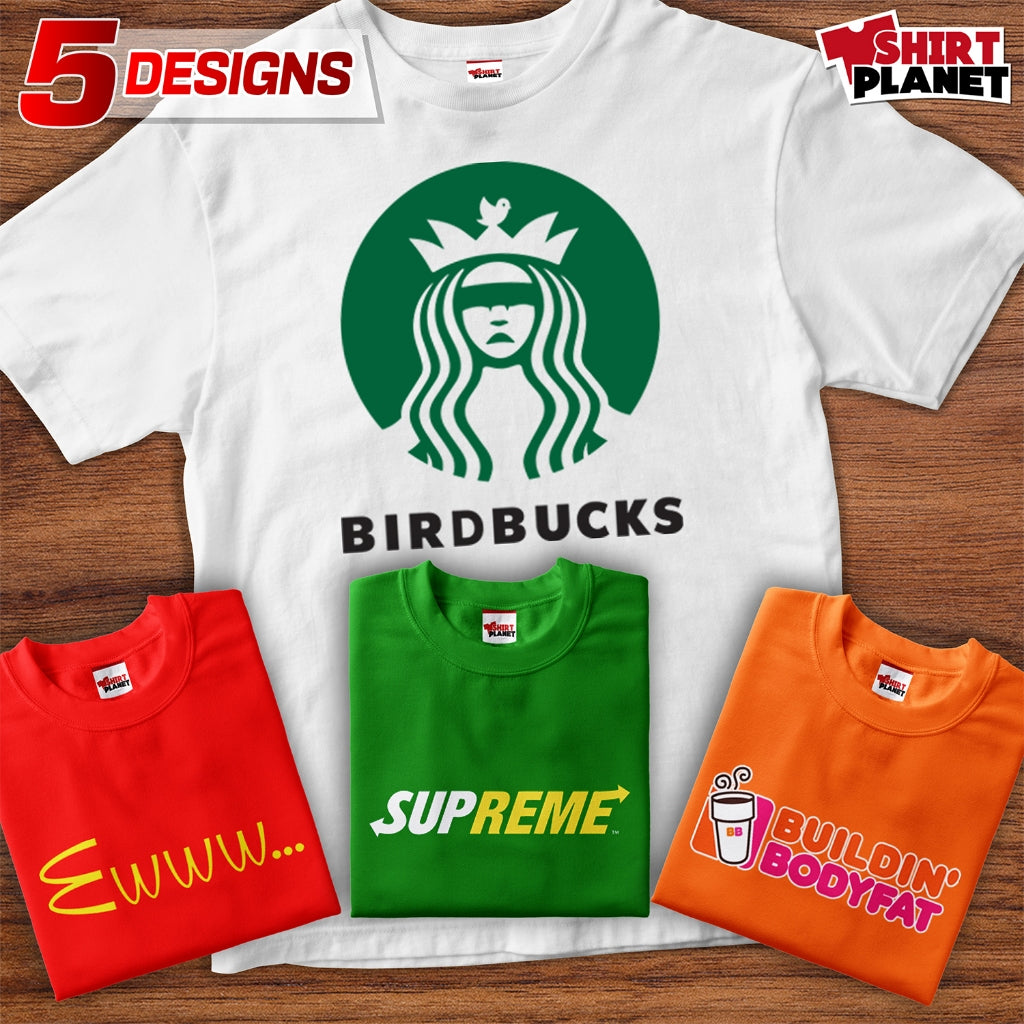 Shirt planet Fast food & Coffee shops parody Design Collection Funny shirt Unisex T-shirt