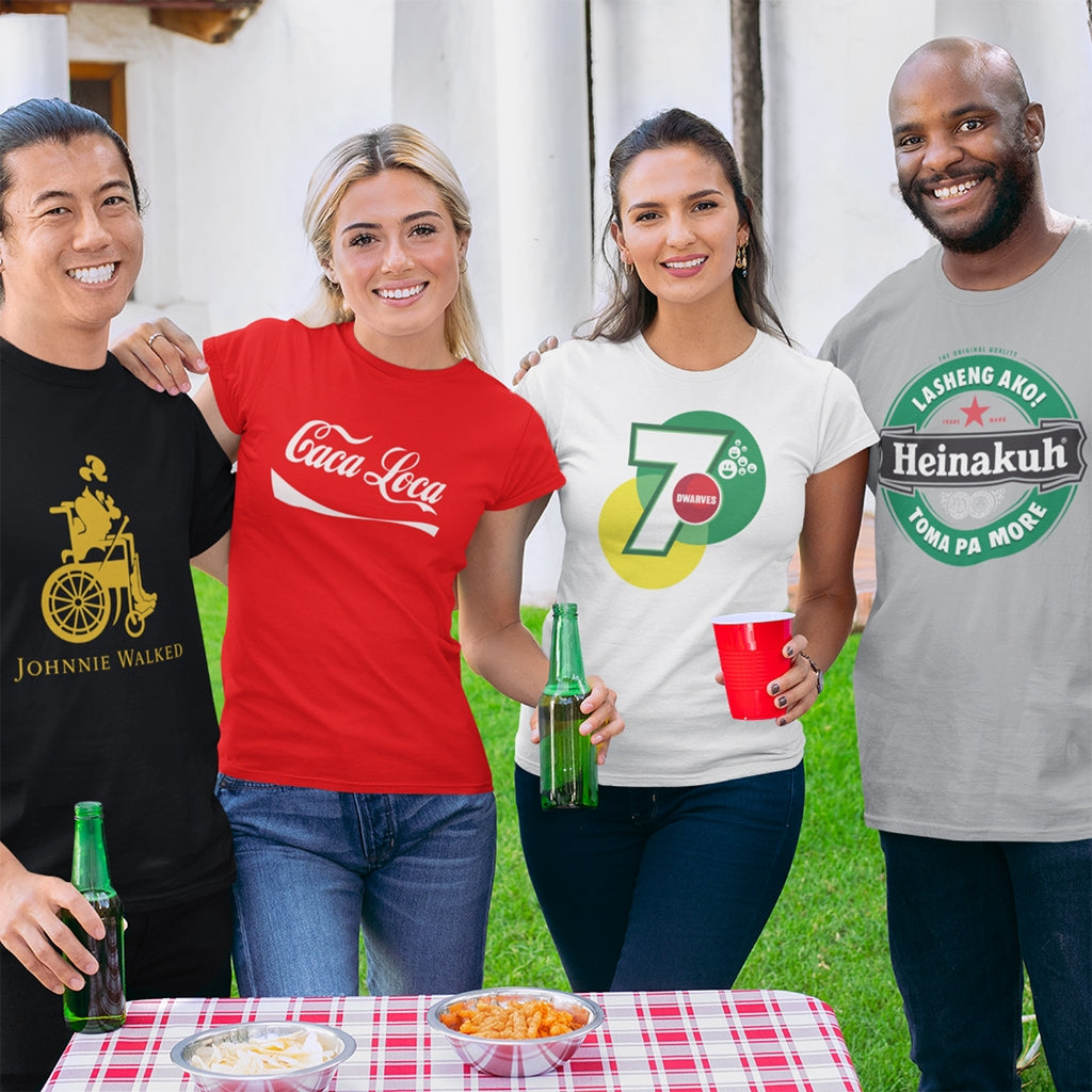 Shirt planet Famous drink brands parody Soda,Beer & Whiskey Funny statement Unisex