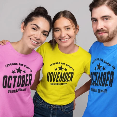 Shirt planet Editable Birthday month year Legends are Born August, September Design T-shirt