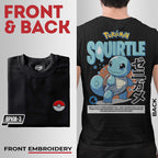 Embroidery Front Pokemon Squirtle Characters Bootleg Design T-shirt Unisex High quality