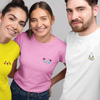 Anime Famous Character Pokemon Logo Faces Pikachu, Balbasaur, Charmander Design T-shirt Unisex