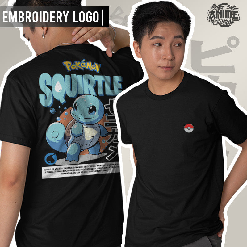 Embroidery Front Pokemon Squirtle Characters Bootleg Design T-shirt Unisex High quality