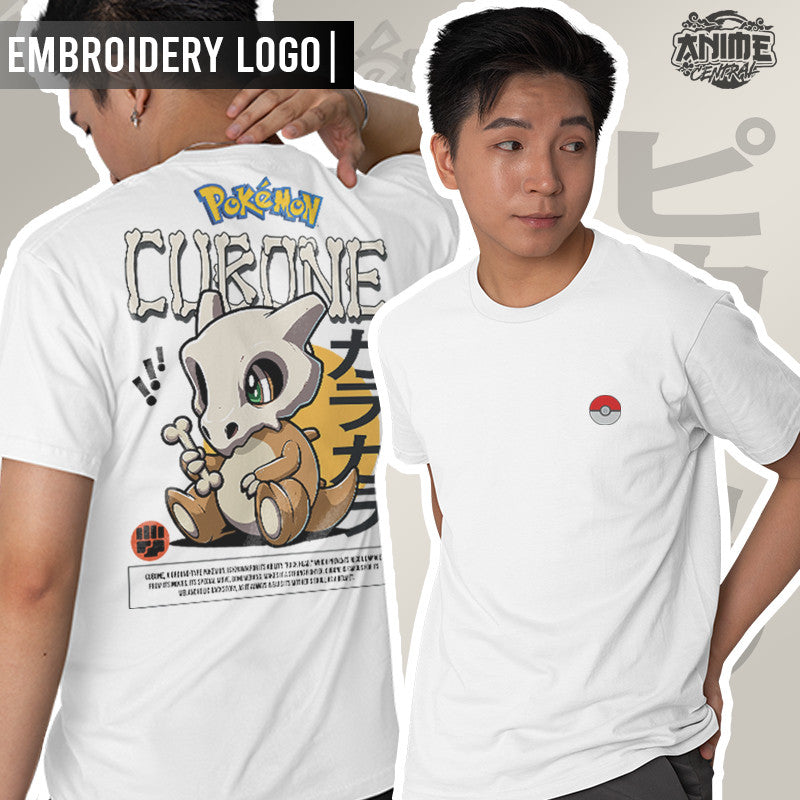 Embroidery Front Pokemon Cubone Characters Bootleg Design T-shirt Unisex High quality