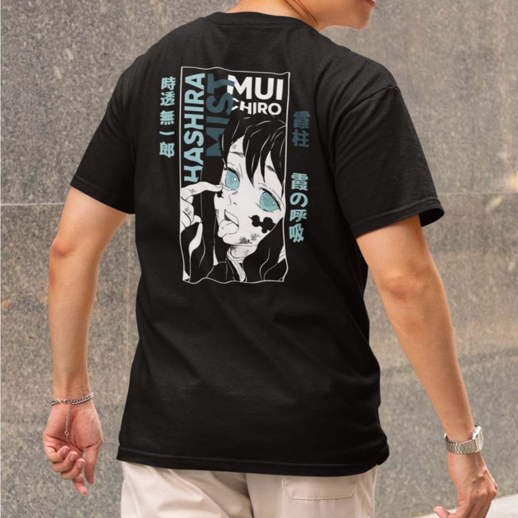 Anime Demon Slayer Mist Hashira Muichiro Tokito Design Embroidery T-shirt Unisex High quality