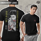 Anime Demon Slayer Stone Hashira Gyomei Himejima Design Embroidery T-shirt Unisex High quality