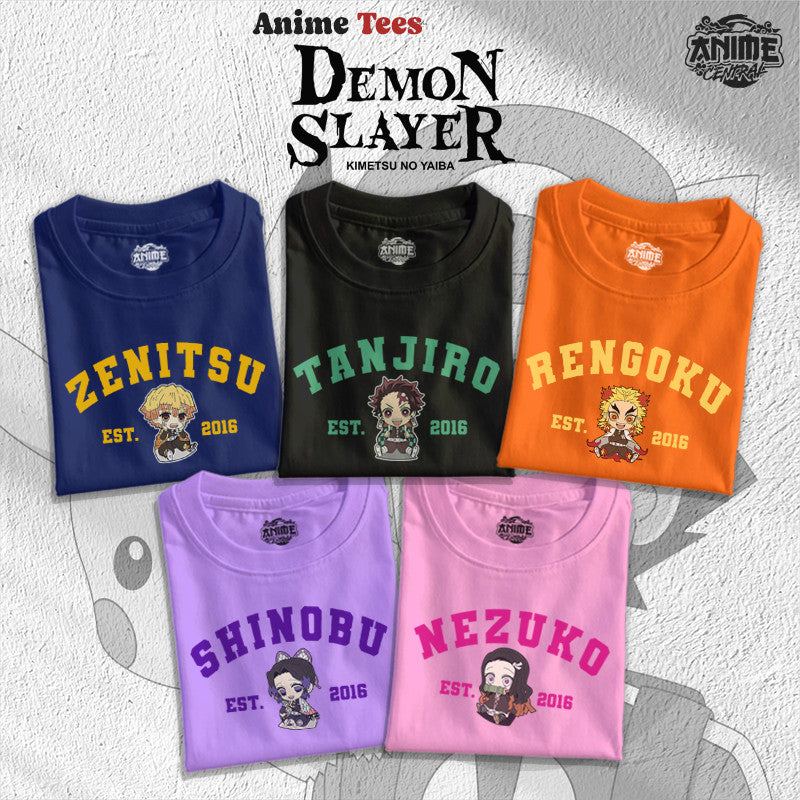 Famous anime Demon Slayer University Tanjiro Zenitsu Inosuke Nezuko Character Design T-shirt Unisex