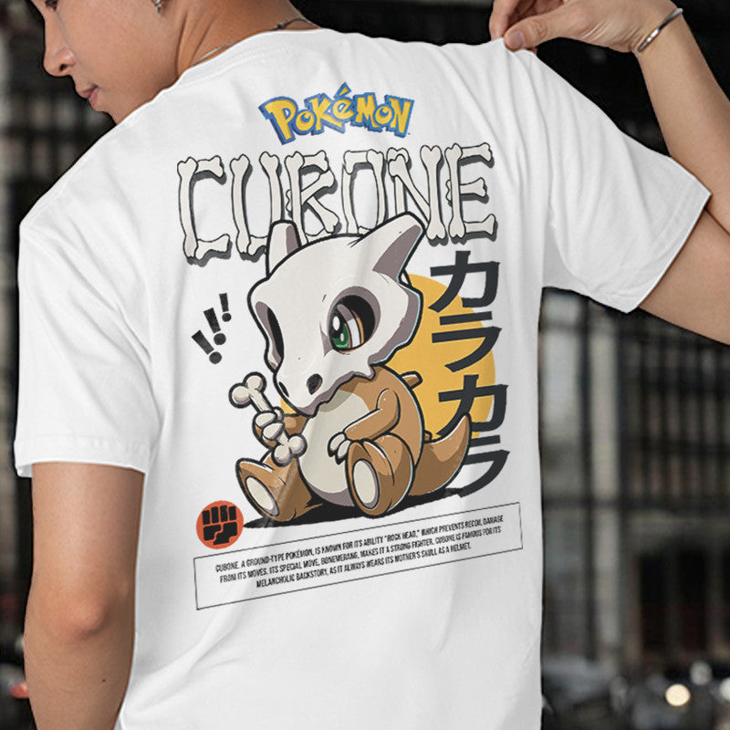 Embroidery Front Pokemon Cubone Characters Bootleg Design T-shirt Unisex High quality