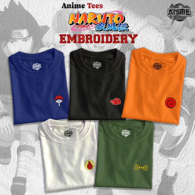 Embroidery Famous Anime Naruto Character Logo Design T-shirt Unisex High quality