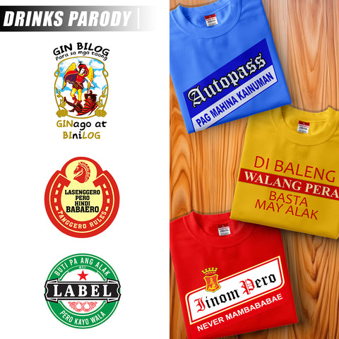 Famous Drinks Parody Design Collection T-Shirt Perfect for Gift Unisex for Men and Women