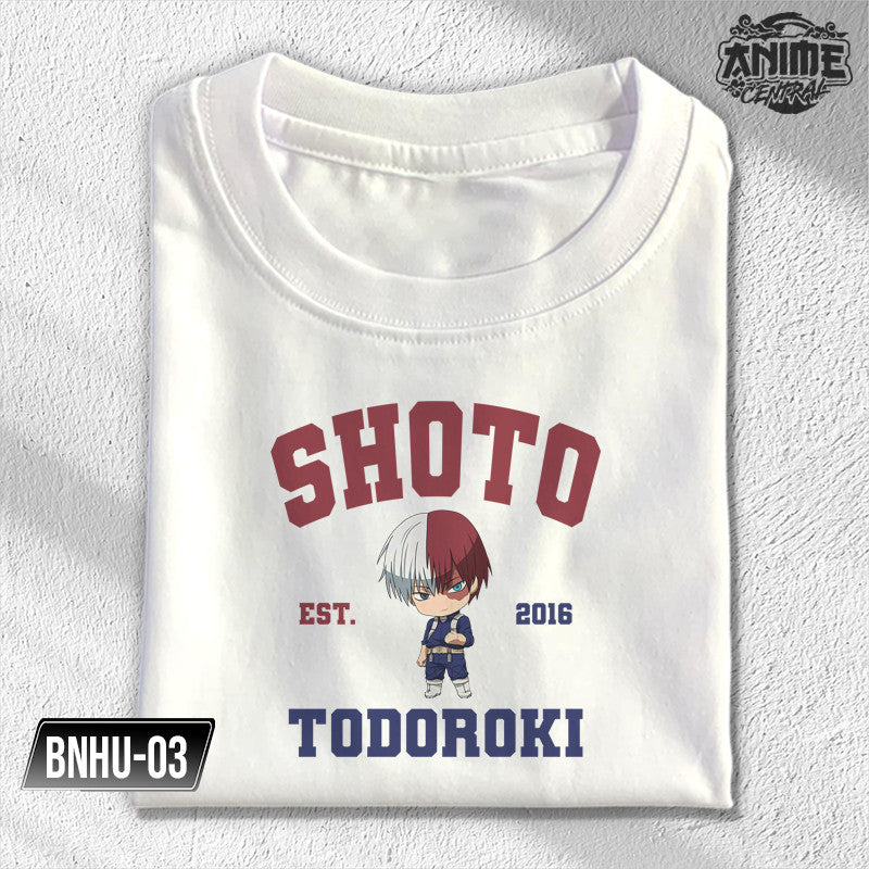 Anime My hero academia University theme Shoto, Izuku, Katsuki, Momo,Ochaco Character Design T-shirt