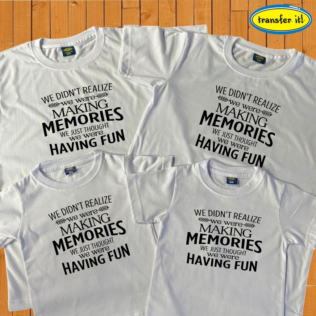 Transfer It Statement Family Shirt Design Personalize Reunion Shirt "SOLD per PIECE"