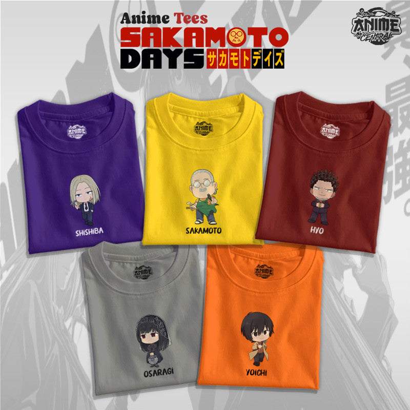 Anime Chibi Sakamoto days Akira, Uzuri, Shishiba, Osaragi, Heisuke, Asakura Character Design T-shirt