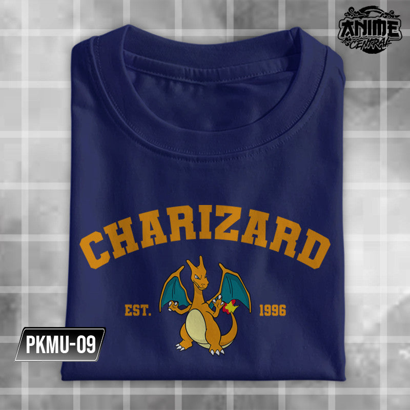 Pokemon Character Pikachu Charmander Jigglypuf Meowth Snorlax Charizard University Design T-shirt