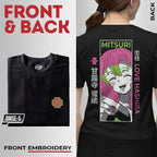 Anime Demon Slayer Love Hashira Mitsuri Kanroji  Design Embroidery T-shirt Unisex High quality