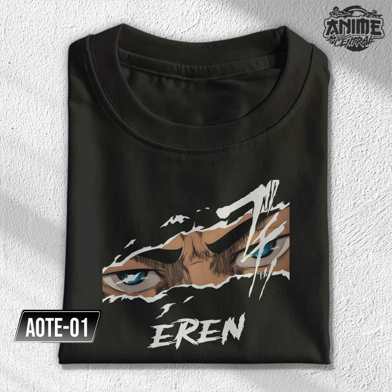 Anime Attack on titan half face Eren, Levi, Mikasa, Armin Character Design T-shirt Unisex