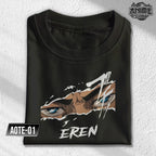 Anime Attack on titan half face Eren, Levi, Mikasa, Armin Character Design T-shirt Unisex