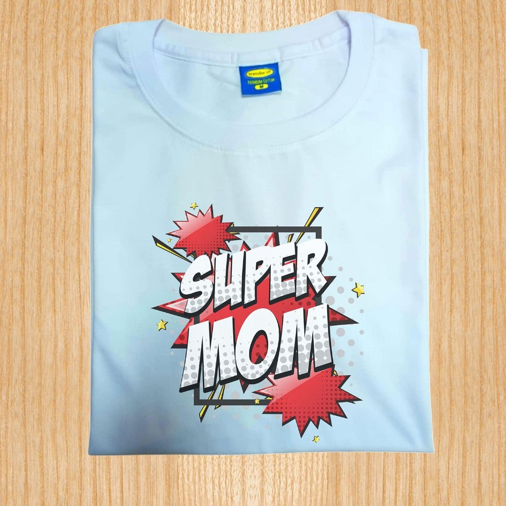 Transfer It Personalized Comics Design Super Mom Super dad Baby Family Shirt Sold per Piece