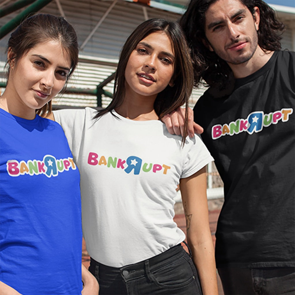 Shirt planet Parody Toys store Bankrupt White R.Blue Red Black Color Design T-shirt Unisex
