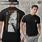 Anime Demon Slayer Flame Hashira Kyojuro Rengoku  Design Embroidery T-shirt Unisex High quality