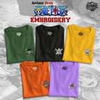 Embroidery Anime One piece Character logo Luffy, Chopper, Zoro, Sanji, Robin Design T-shirt Unisex